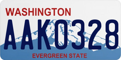 WA license plate AAK0328