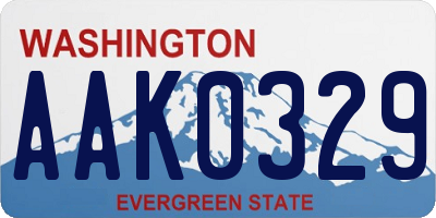 WA license plate AAK0329