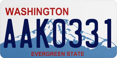 WA license plate AAK0331