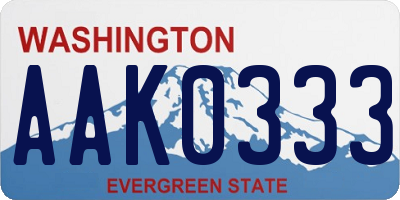 WA license plate AAK0333