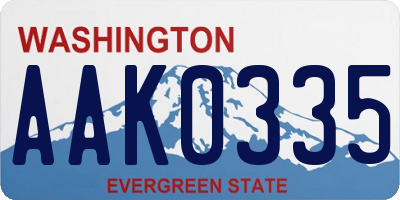 WA license plate AAK0335