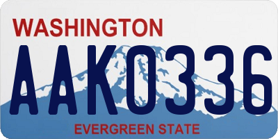 WA license plate AAK0336