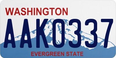 WA license plate AAK0337