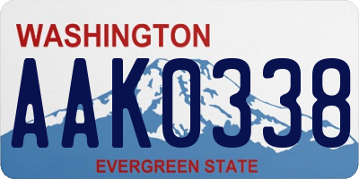 WA license plate AAK0338
