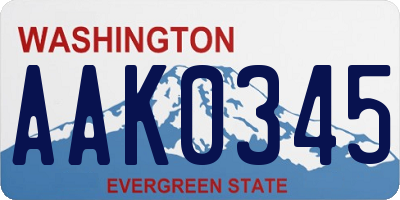 WA license plate AAK0345