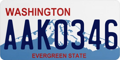 WA license plate AAK0346