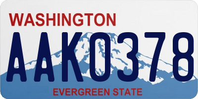 WA license plate AAK0378