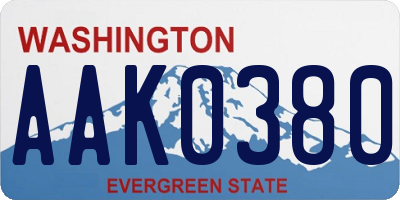 WA license plate AAK0380