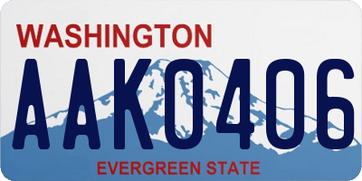 WA license plate AAK0406