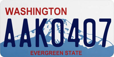 WA license plate AAK0407