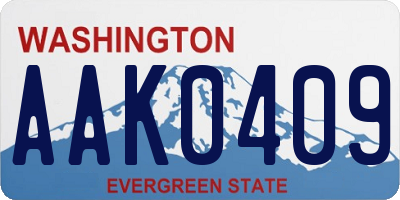 WA license plate AAK0409