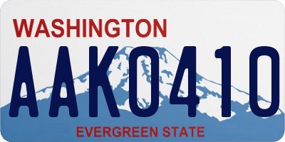 WA license plate AAK0410