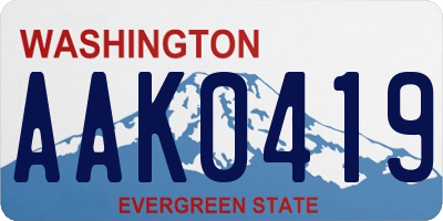 WA license plate AAK0419