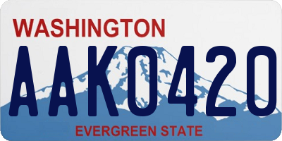 WA license plate AAK0420