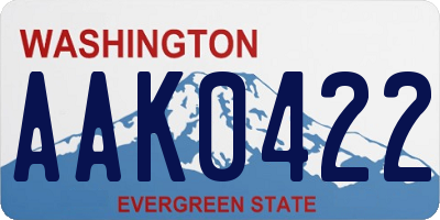 WA license plate AAK0422