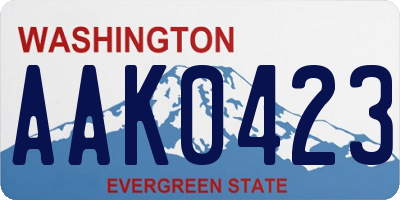 WA license plate AAK0423