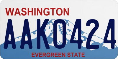 WA license plate AAK0424