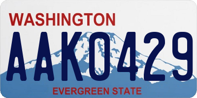 WA license plate AAK0429