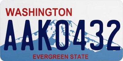 WA license plate AAK0432