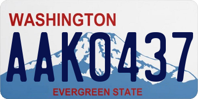 WA license plate AAK0437