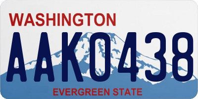 WA license plate AAK0438