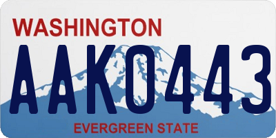 WA license plate AAK0443