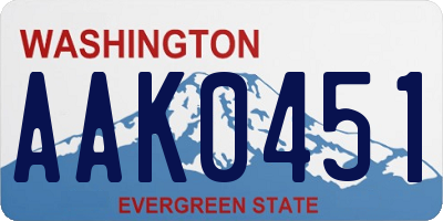 WA license plate AAK0451