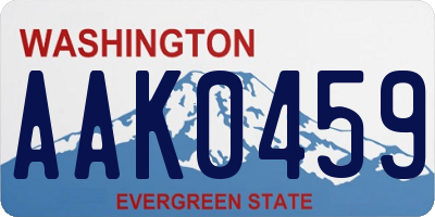 WA license plate AAK0459