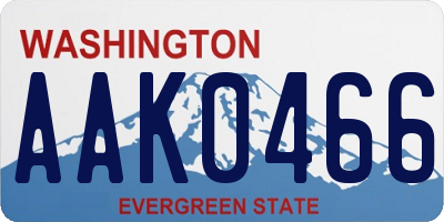 WA license plate AAK0466