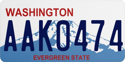 WA license plate AAK0474