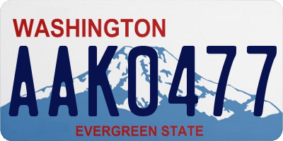 WA license plate AAK0477