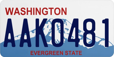 WA license plate AAK0481