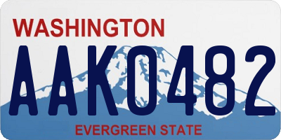 WA license plate AAK0482