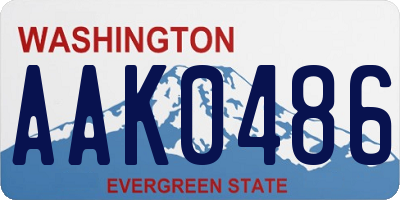WA license plate AAK0486