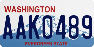 WA license plate AAK0489