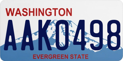 WA license plate AAK0498