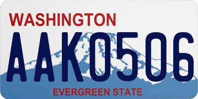 WA license plate AAK0506