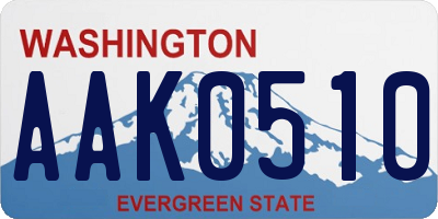 WA license plate AAK0510