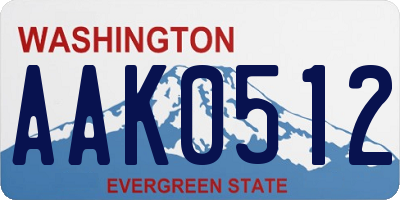 WA license plate AAK0512
