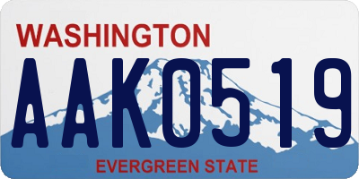 WA license plate AAK0519