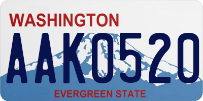 WA license plate AAK0520