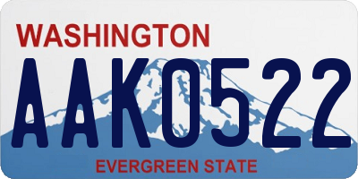 WA license plate AAK0522