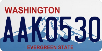 WA license plate AAK0530