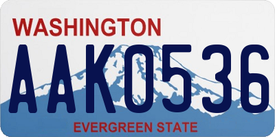 WA license plate AAK0536
