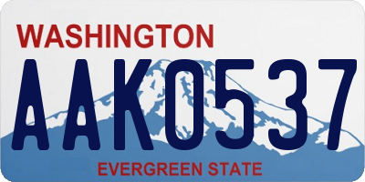 WA license plate AAK0537