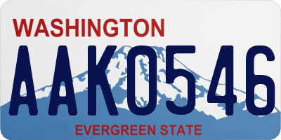 WA license plate AAK0546