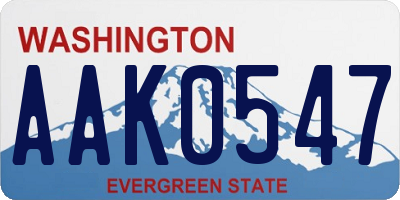 WA license plate AAK0547