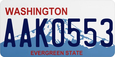WA license plate AAK0553