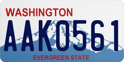 WA license plate AAK0561