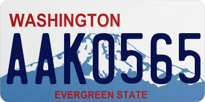 WA license plate AAK0565